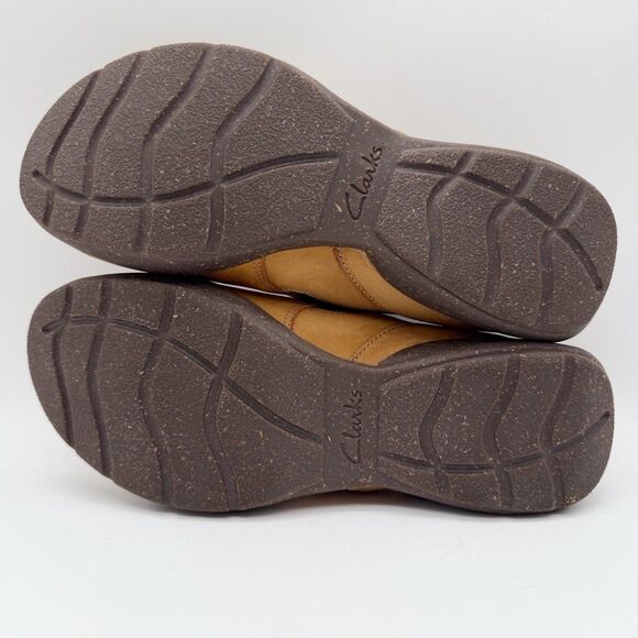 Clarks Roseville Dot Tan Leather Slip On Loafers Ultimate Comfort Women’s 8 - Picture 10 of 11